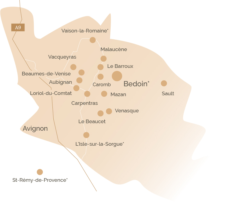 Carte des marchés provençaux du vaucluse